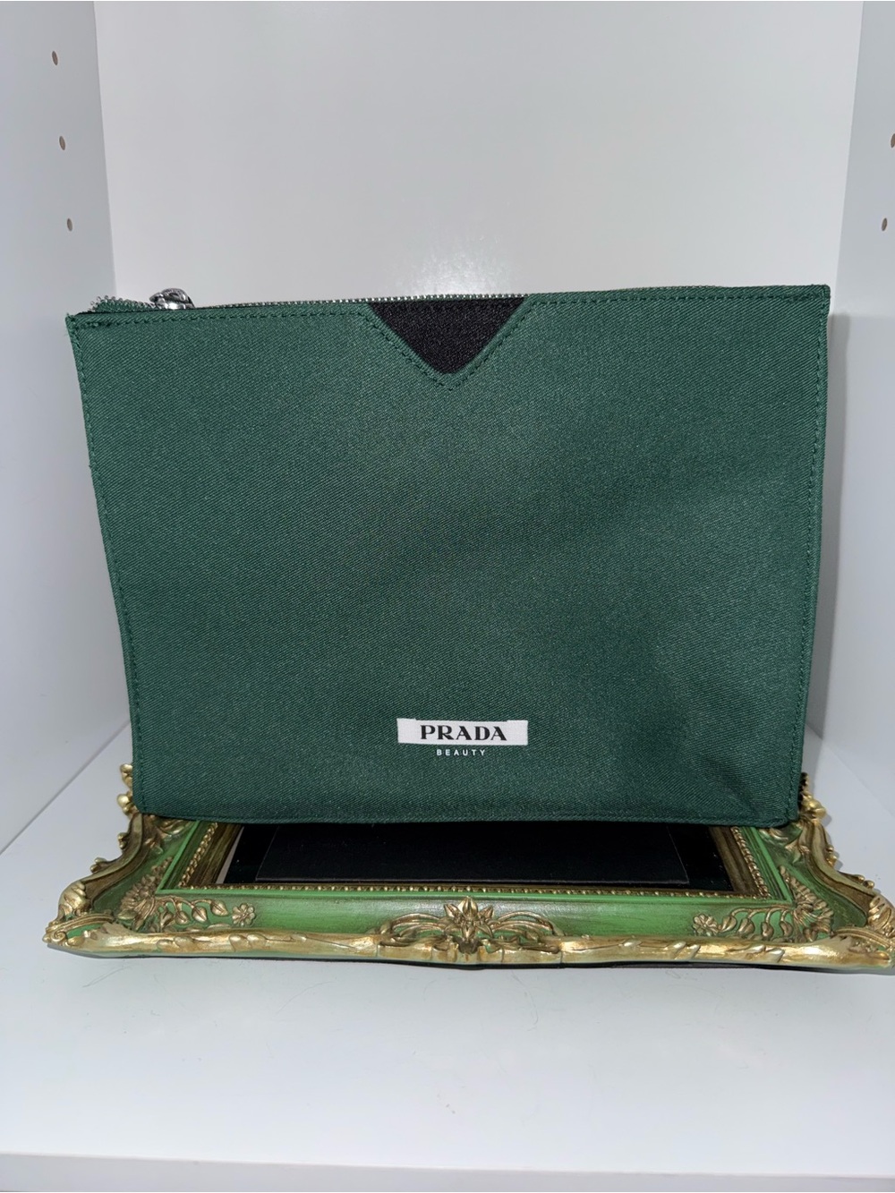 Prada Green Nylon Beauty Pouch